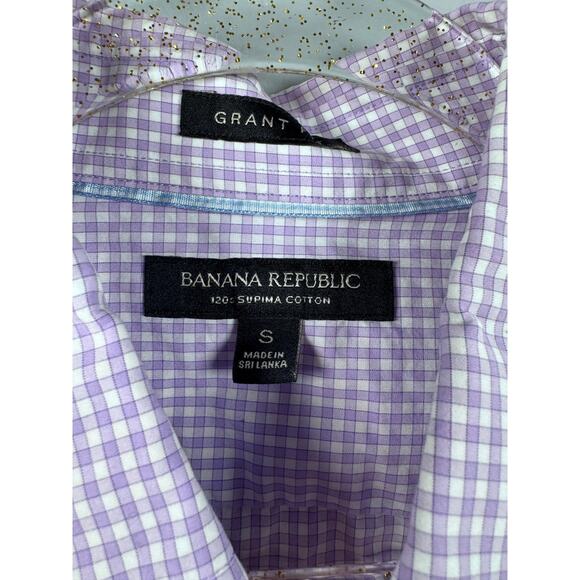 Banana Republic Men's S 120S Supima Cotton Purple Button Front Short - Picture 6 of 6